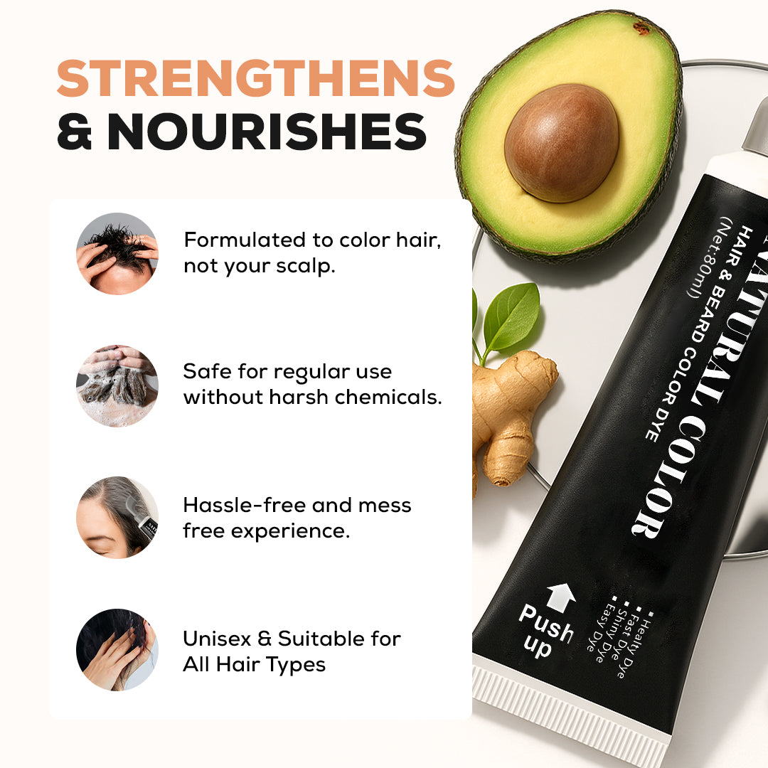 Plant Extract Hair Dye Cream with Comb