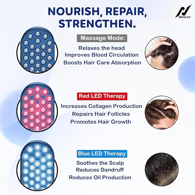 LED Hair Growth Comb & Scalp Massager