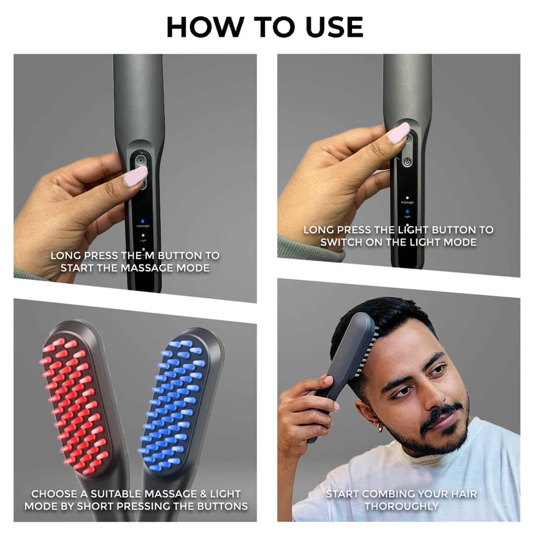 LED Hair Growth Comb & Scalp Massager