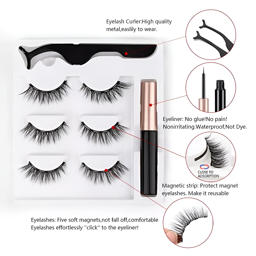 Magnetic Eyelashes With Eyeliner