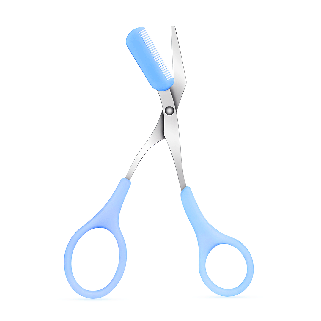 Eyebrow trimming scissors with Eyebrow comb