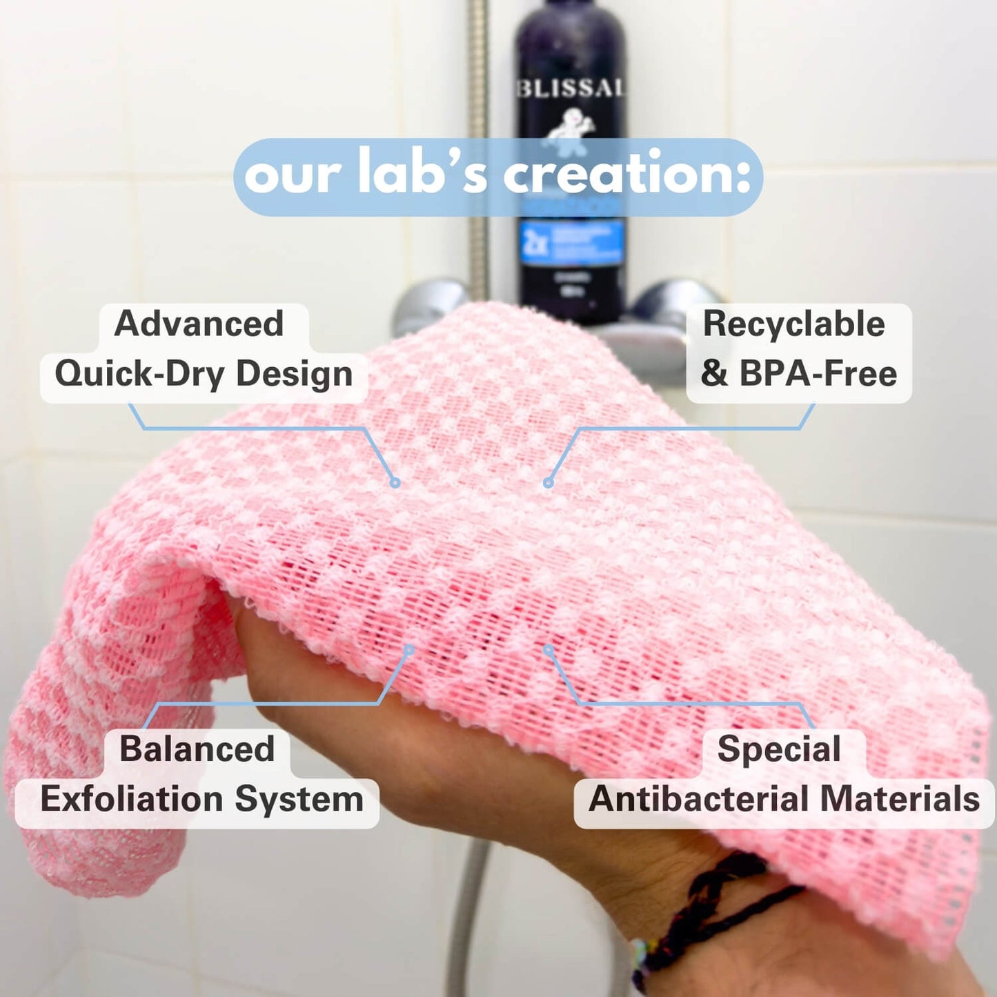 Urbane Beauty Exfoliating Antibacterial Shower Towel
