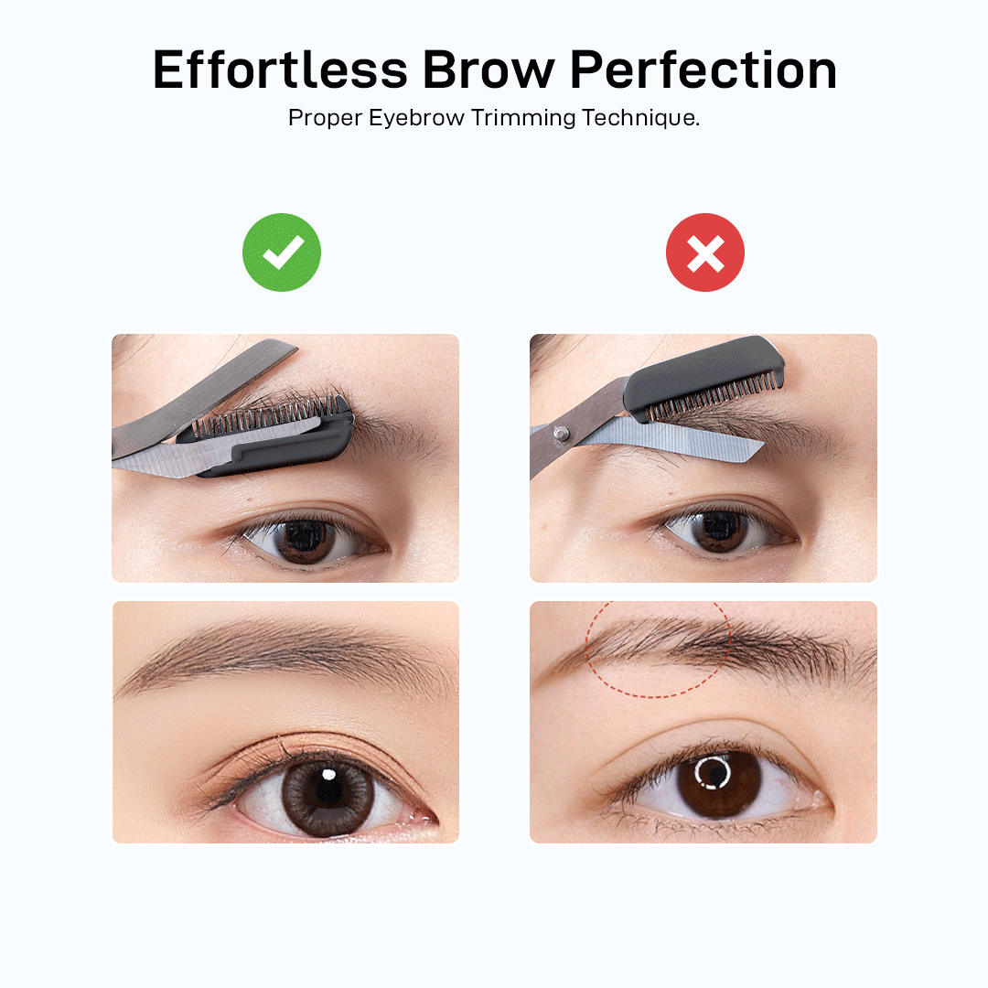 Eyebrow trimming scissors with Eyebrow comb Assorted Color