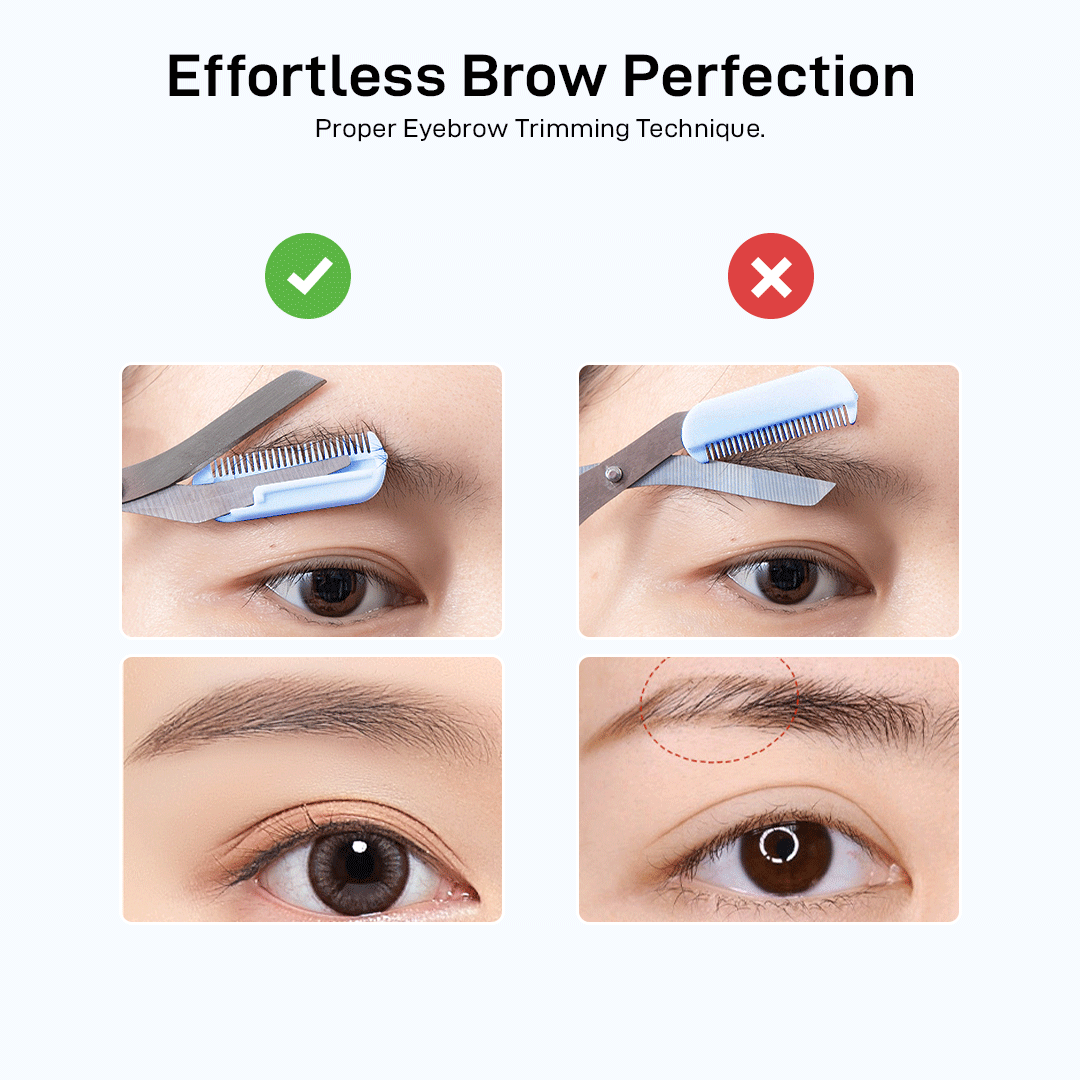 Eyebrow trimming scissors with Eyebrow comb