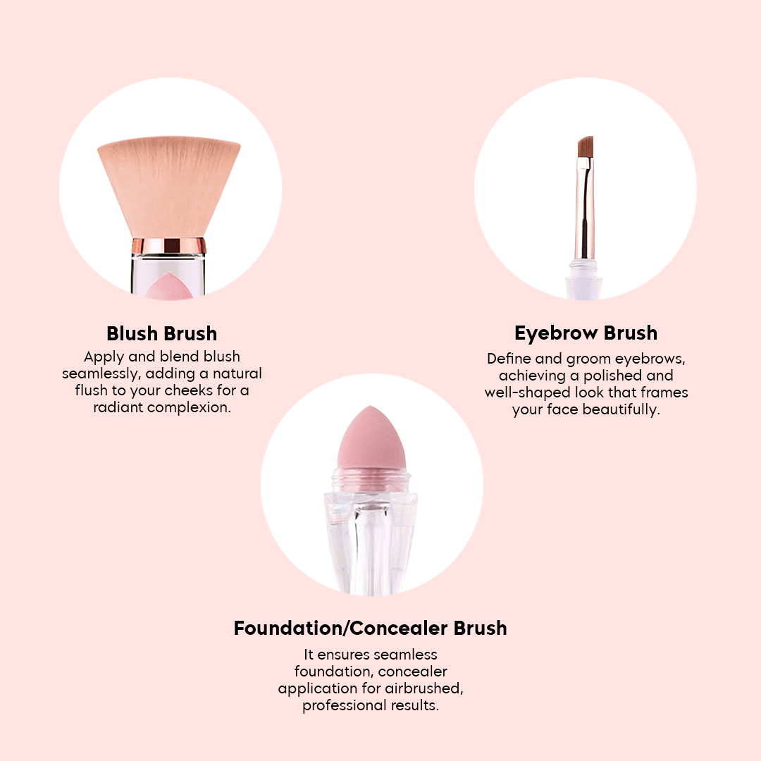 Three in One Makeup Brush Set