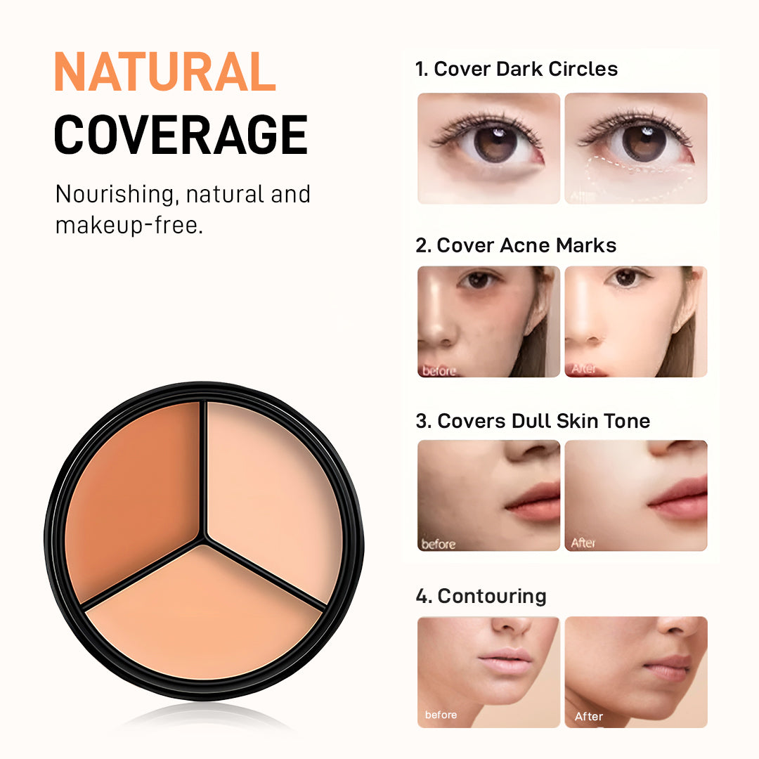 Tri-Color Concealer - Moisturizing & Long-lasting