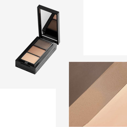 Three-color eyebrow palette