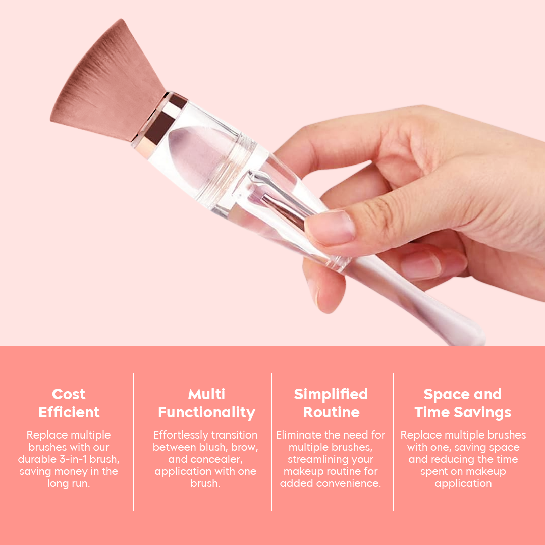 Three in One Makeup Brush Set