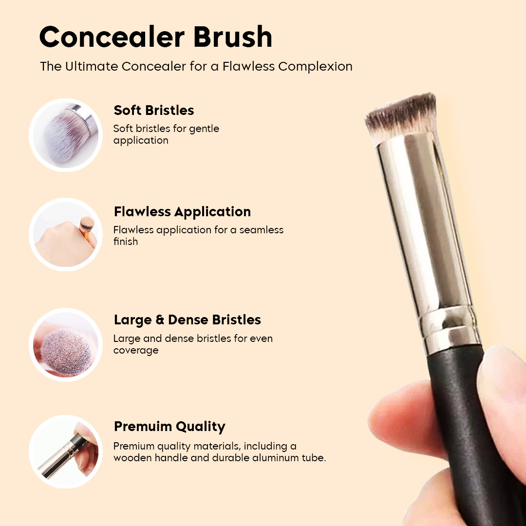 Tri-Color Concealer - Moisturizing & Long-lasting - Pack of 2 concealers + Brush