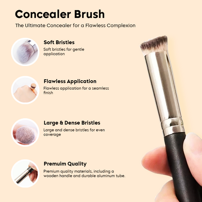 Tri-Color Concealer - Moisturizing & Long-lasting - Pack of 2 concealers + Brush
