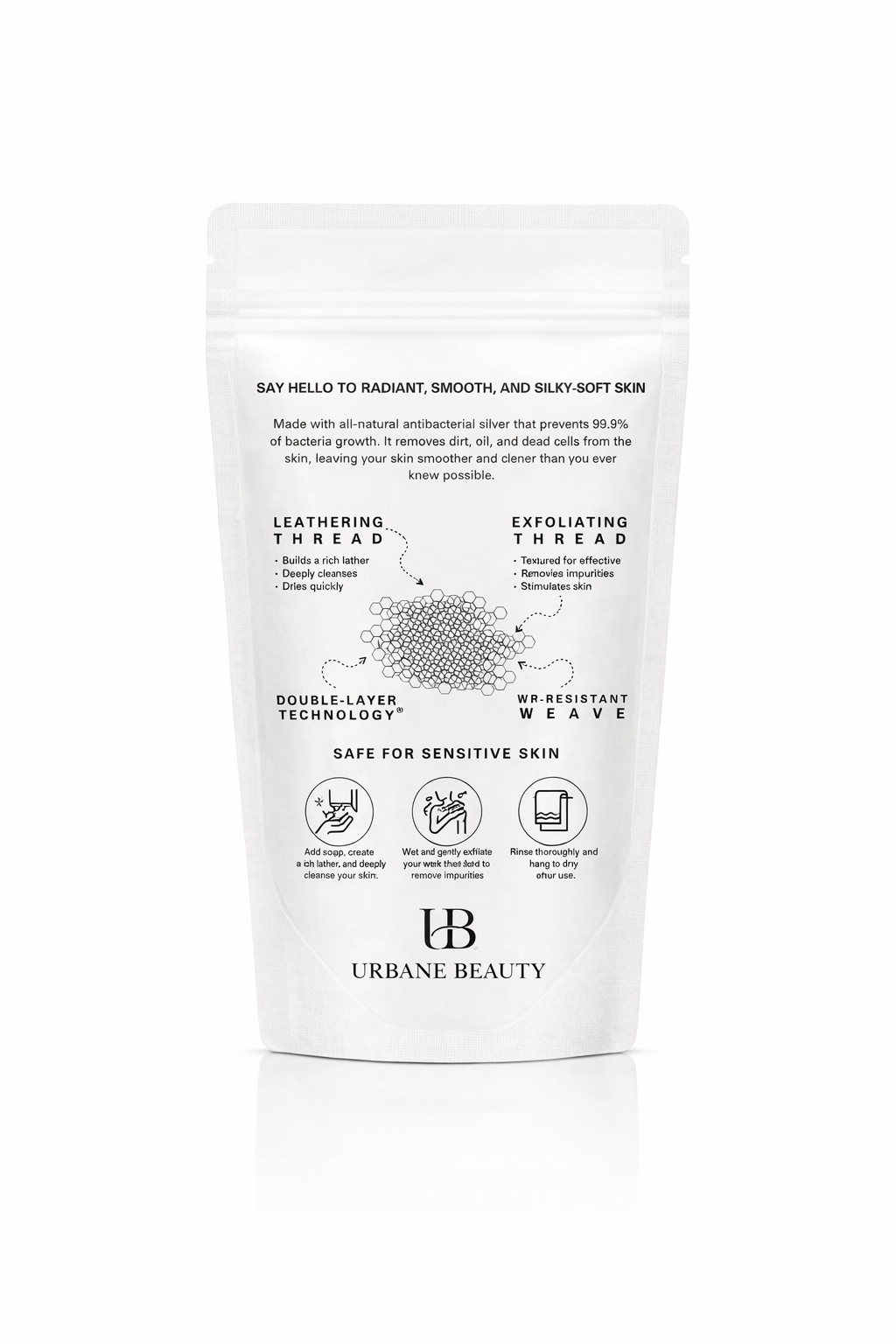 Urbane Beauty Exfoliating Antibacterial Shower Towel